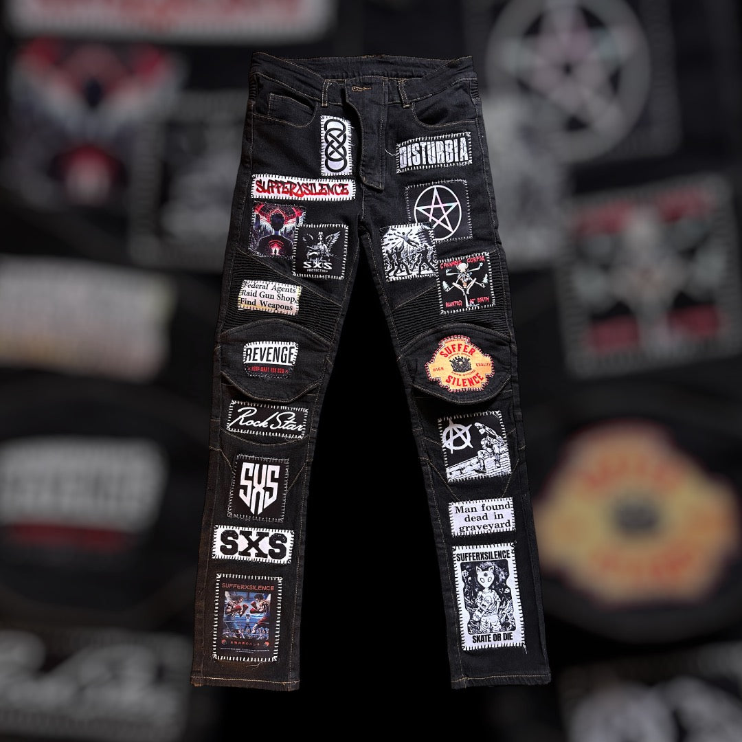 SXS Patched Moto Jeans
