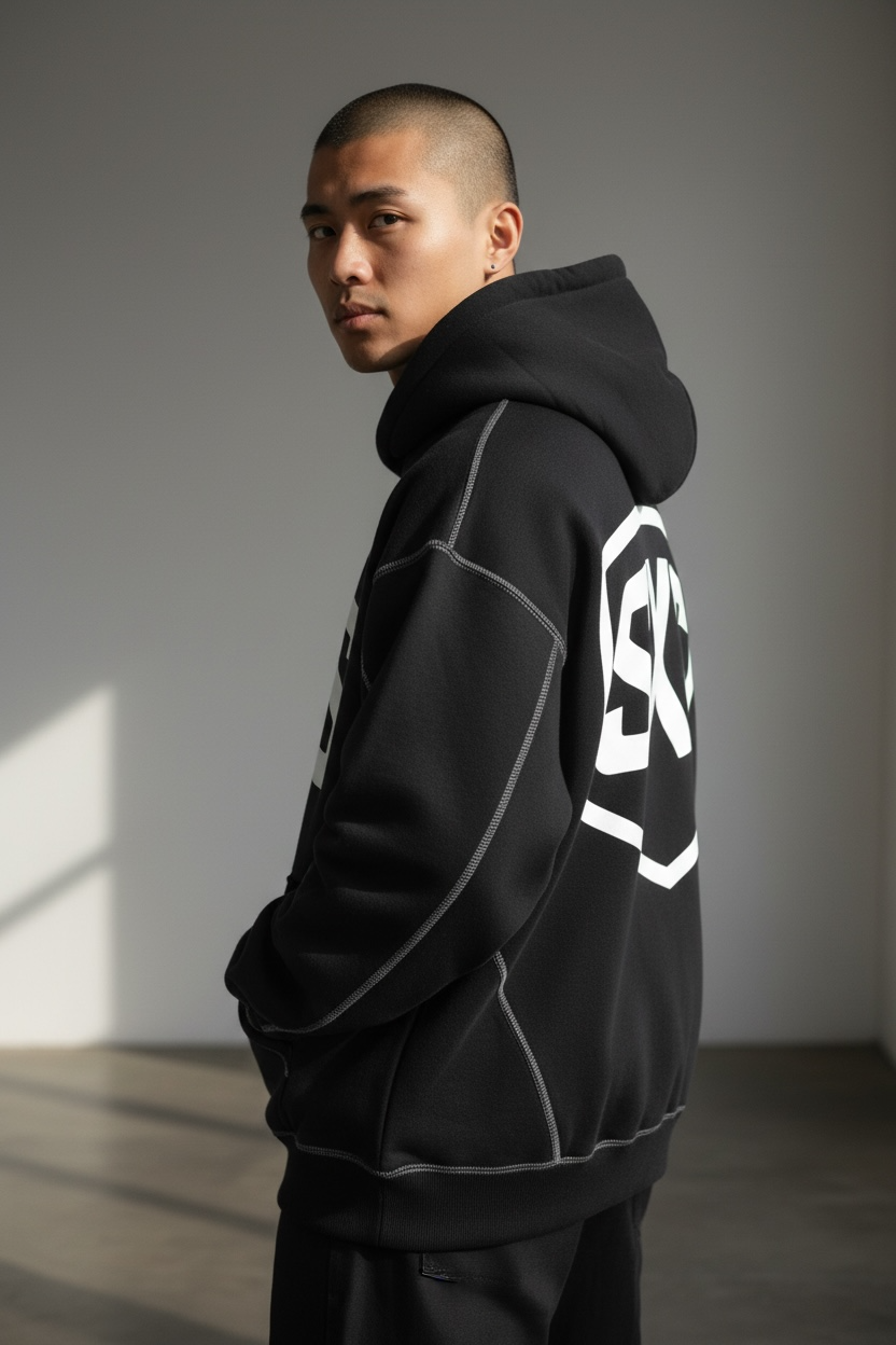 SXS Contrast-Stitched Hoodie