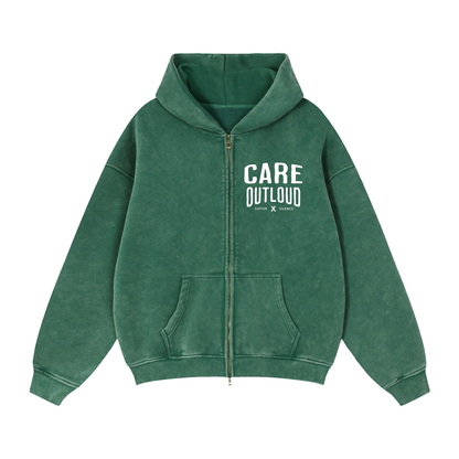 CARE OUTLOUD Zip Hoodie