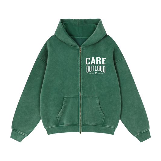 CARE OUTLOUD Zip Hoodie