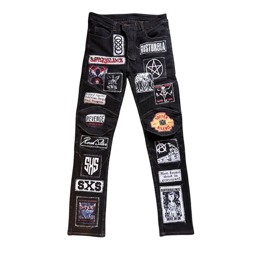 SXS Patched Moto Jeans