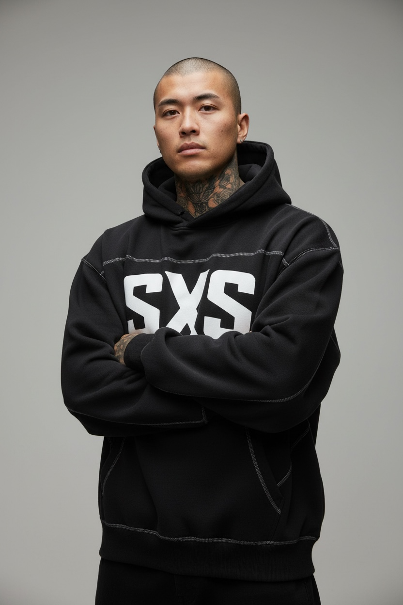 SXS Contrast-Stitched Hoodie
